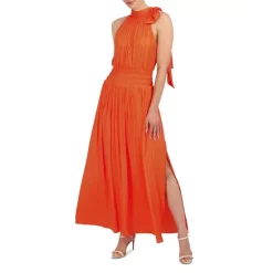 BCBGMAXAZRIA Smocked Maxi Dress Fire