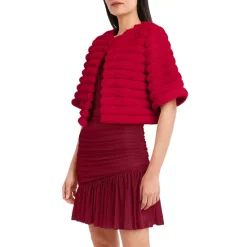 BCBGMAXAZRIA Faux Fur Shrug New Red -Cheap Bcbg Store unnamed file 229