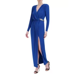 BCBGMAXAZRIA Draped Faux Wrap Dress Blue -Cheap Bcbg Store unnamed file 271