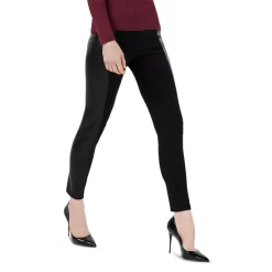 BCBGMAXAZRIA Faux Leather Panel Ankle Leggings Black