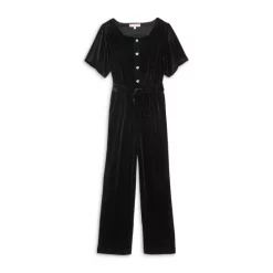BCBG GIRLS Girls' Velour Jumpsuit - Little Kid Black
