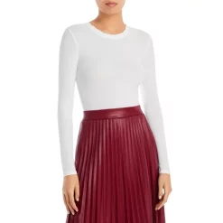 BCBGMAXAZRIA Crewneck Long Sleeve Knit Top Black